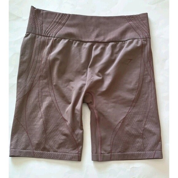 GYMSHARK APEX Seamless Shorts Size XXL Brown Biker Women's Activewear Workout - Picture 7 of 10